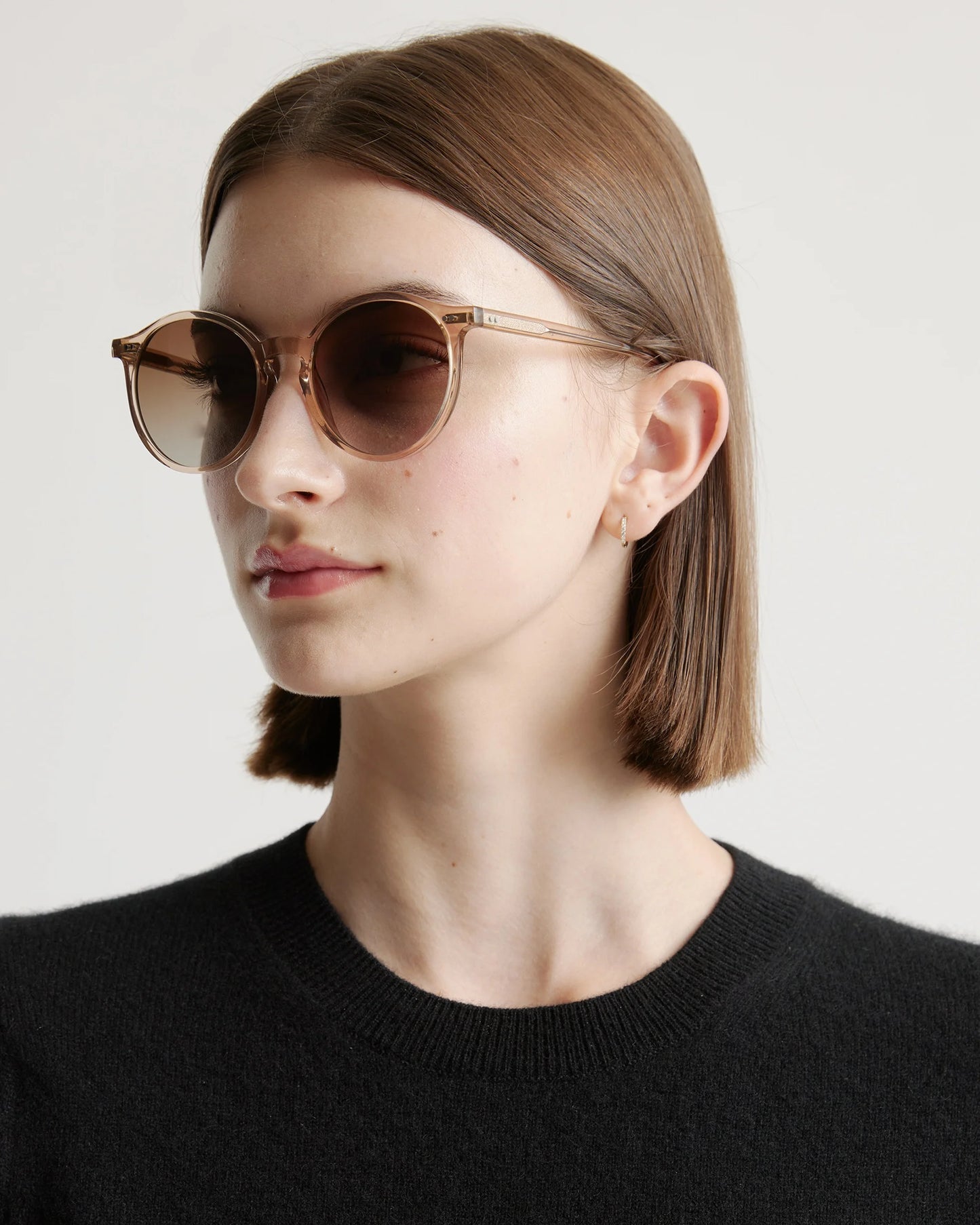 Brixton Polarized Acetate Sunglasses - Standard / Clear Taupe with Brown lens