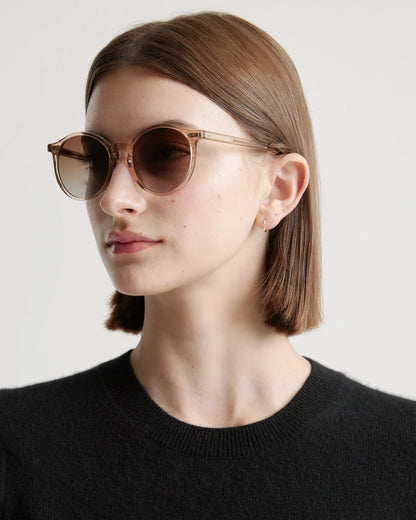 Brixton Polarized Acetate Sunglasses - Standard / Clear Taupe with Brown lens