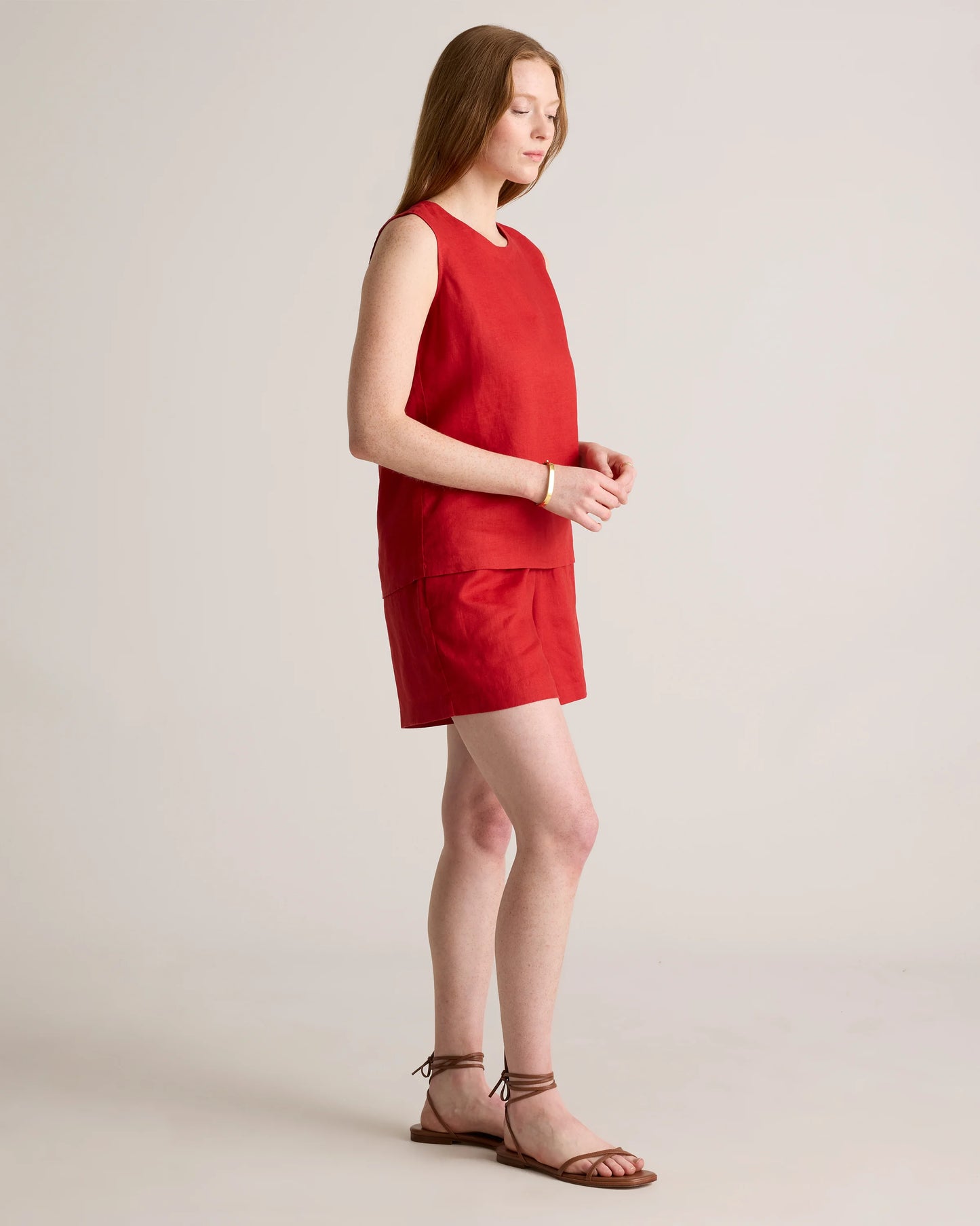 100% European Linen Tank - XS / Black