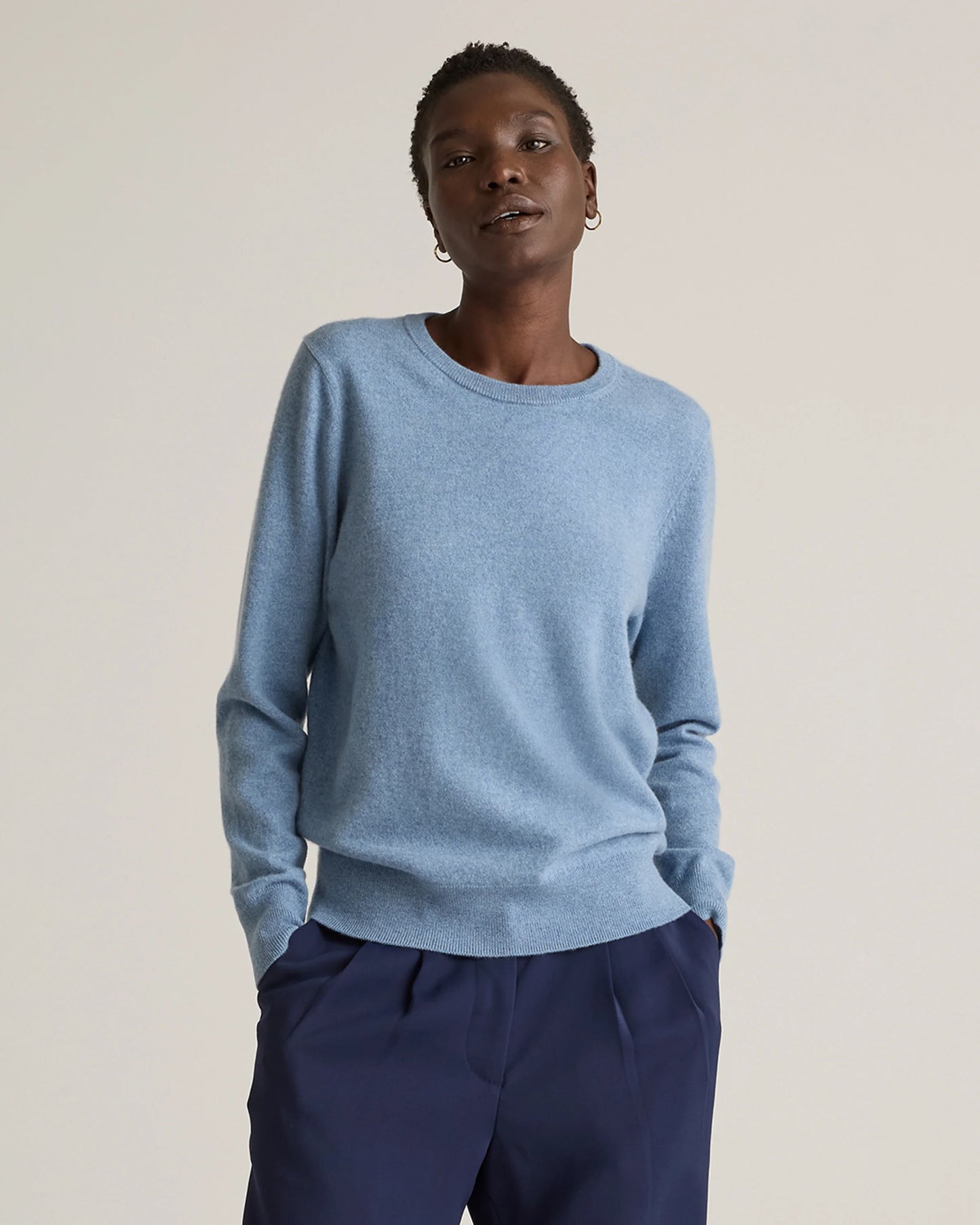 Mongolian Cashmere Crewneck Sweater - XS / Ivory