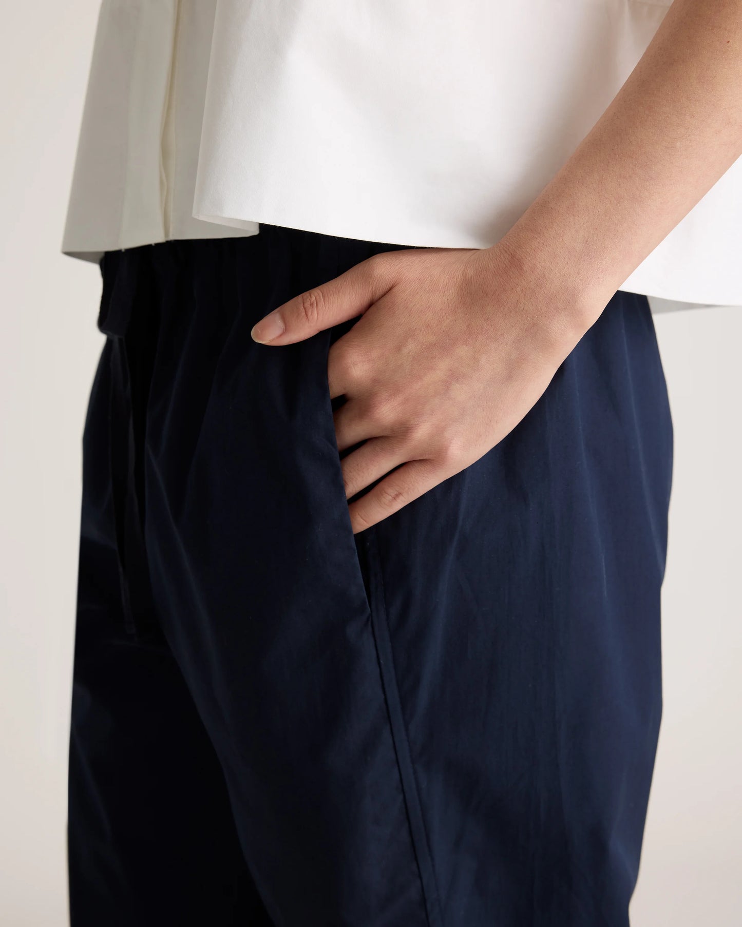 100% Organic Cotton Poplin Pull-On Pants - XS / Garden Green