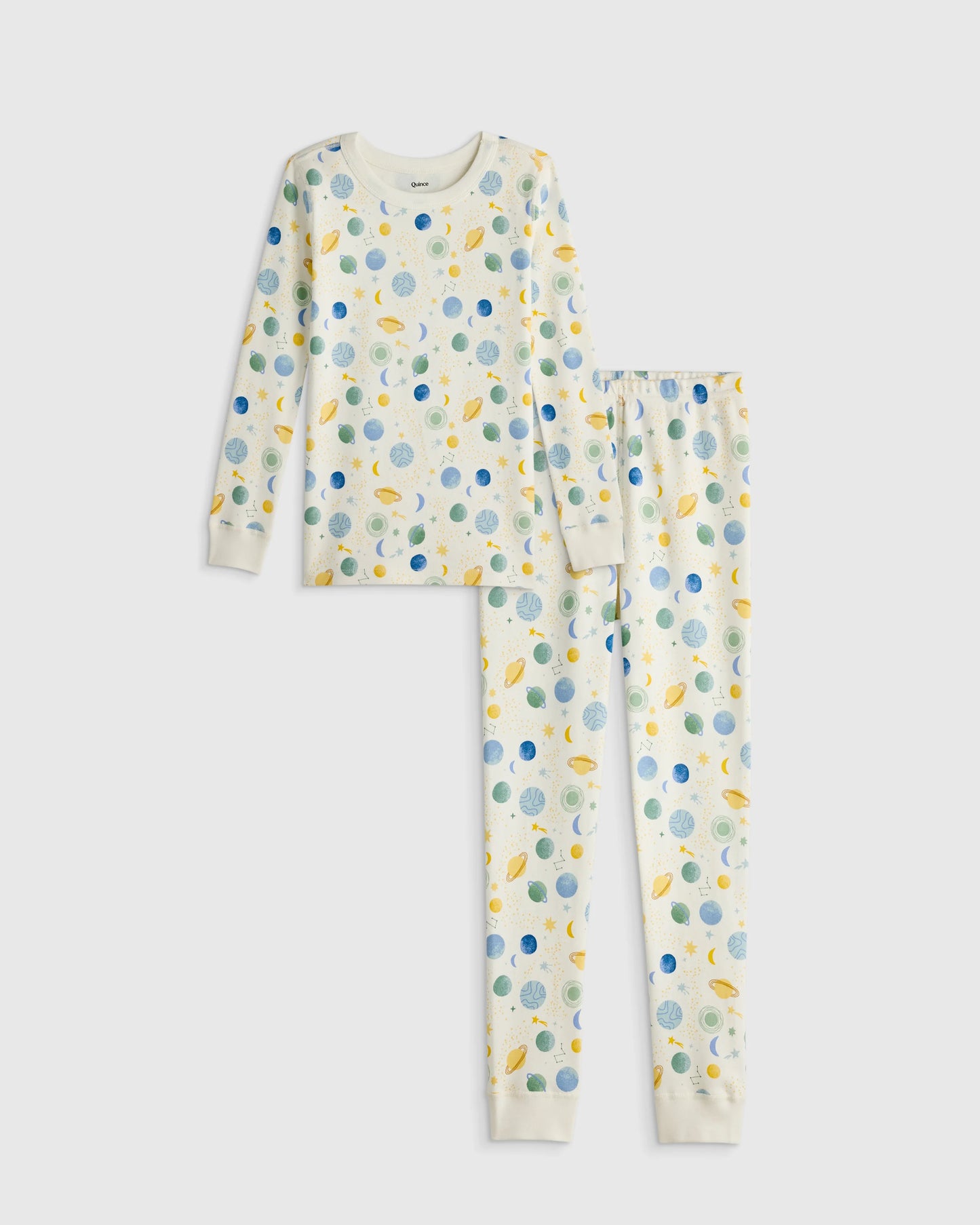 100% Organic Cotton Long Sleeve and Pant Pajama Set - 6 / Navy Stripe