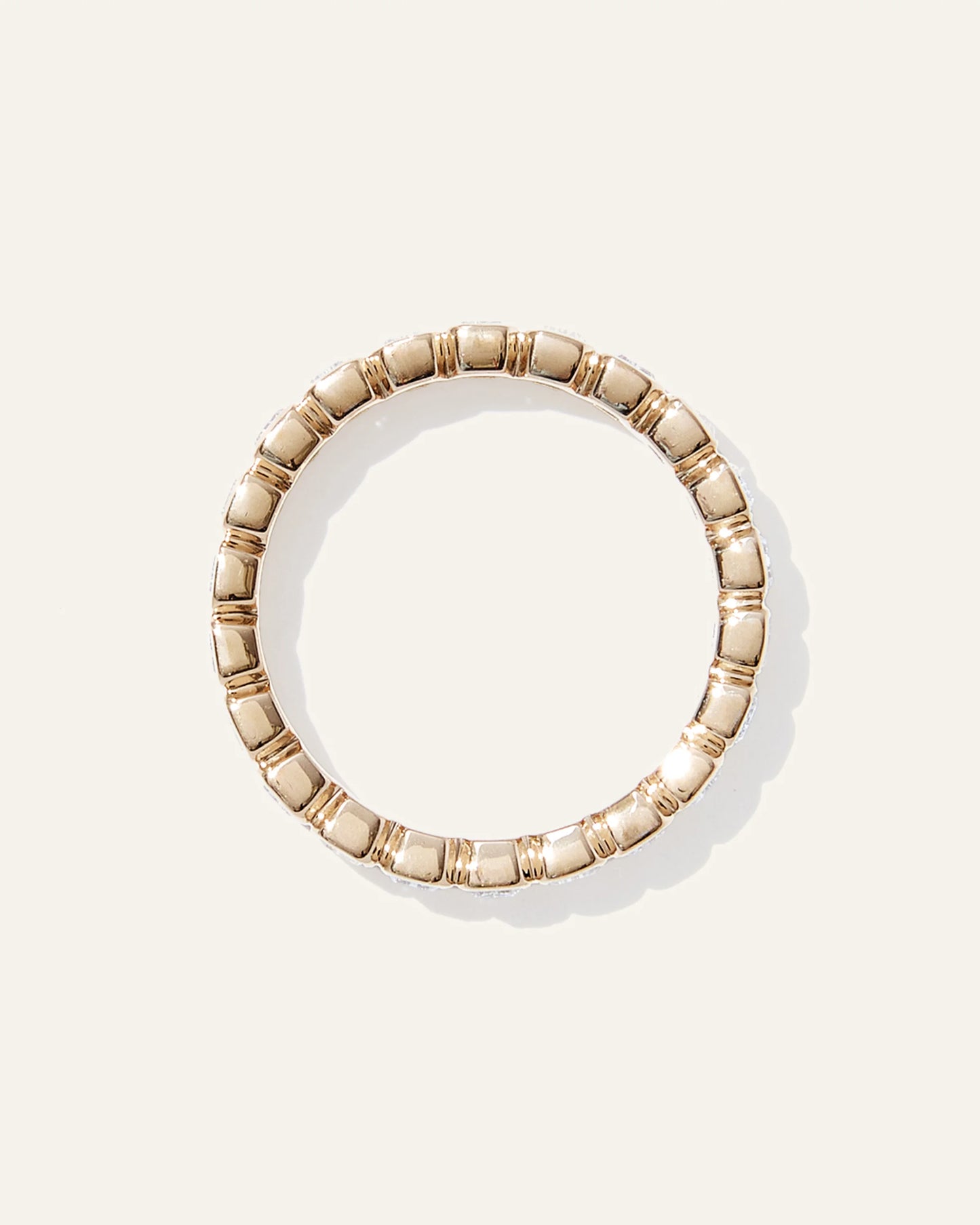 Lab Grown Diamond Emerald North-South Bezel Eternity Band - 4 / Yellow Gold