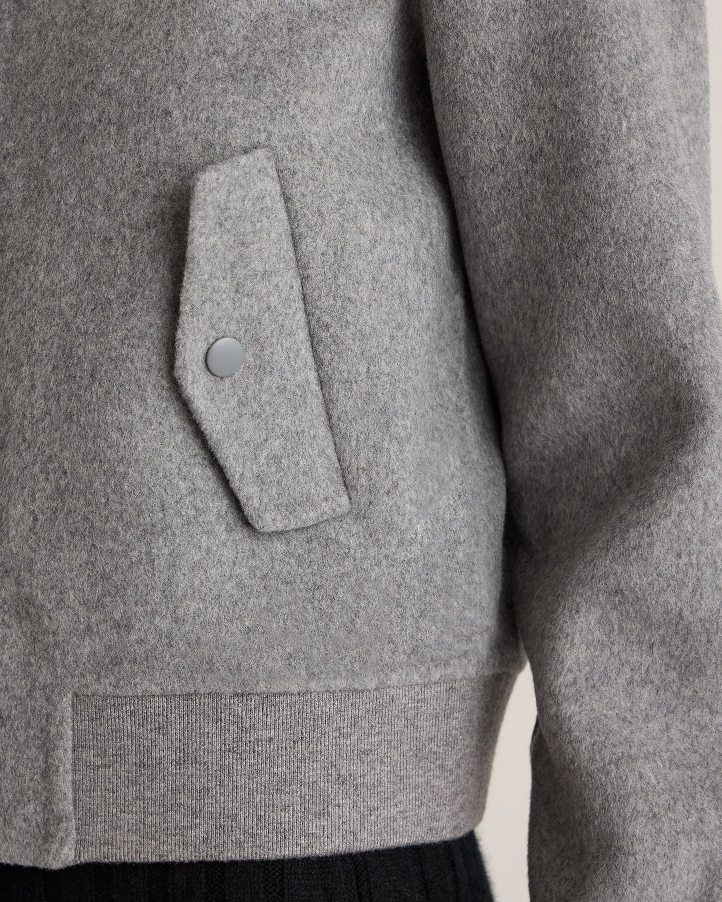 Double-Faced Merino Wool Bomber Jacket - XS / Black