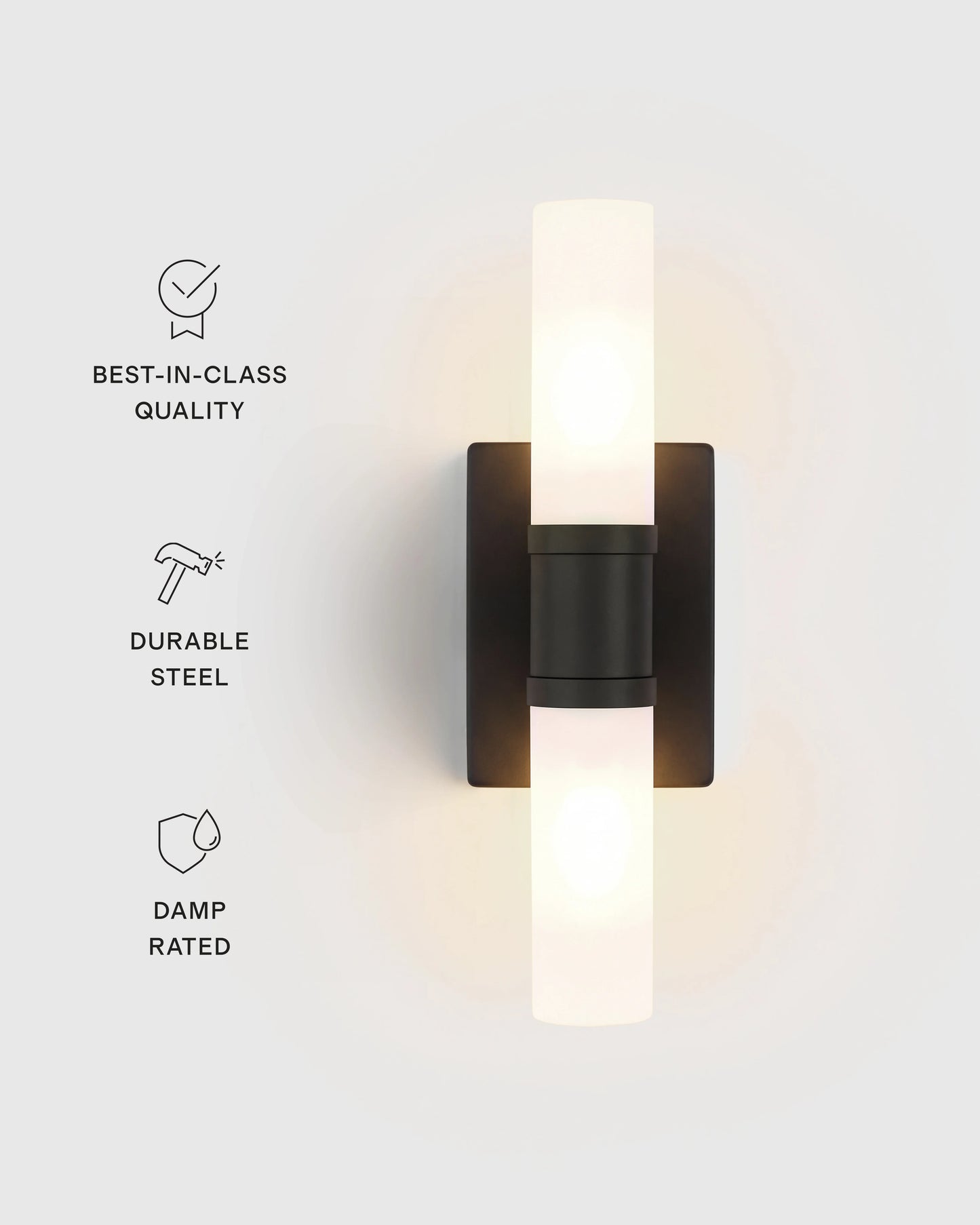 Cuff Glass Vanity Sconce - 16" / Brass
