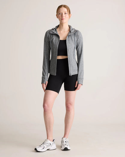 Ultra-Soft Slim Fit Hooded Jacket - XS / Heather Black