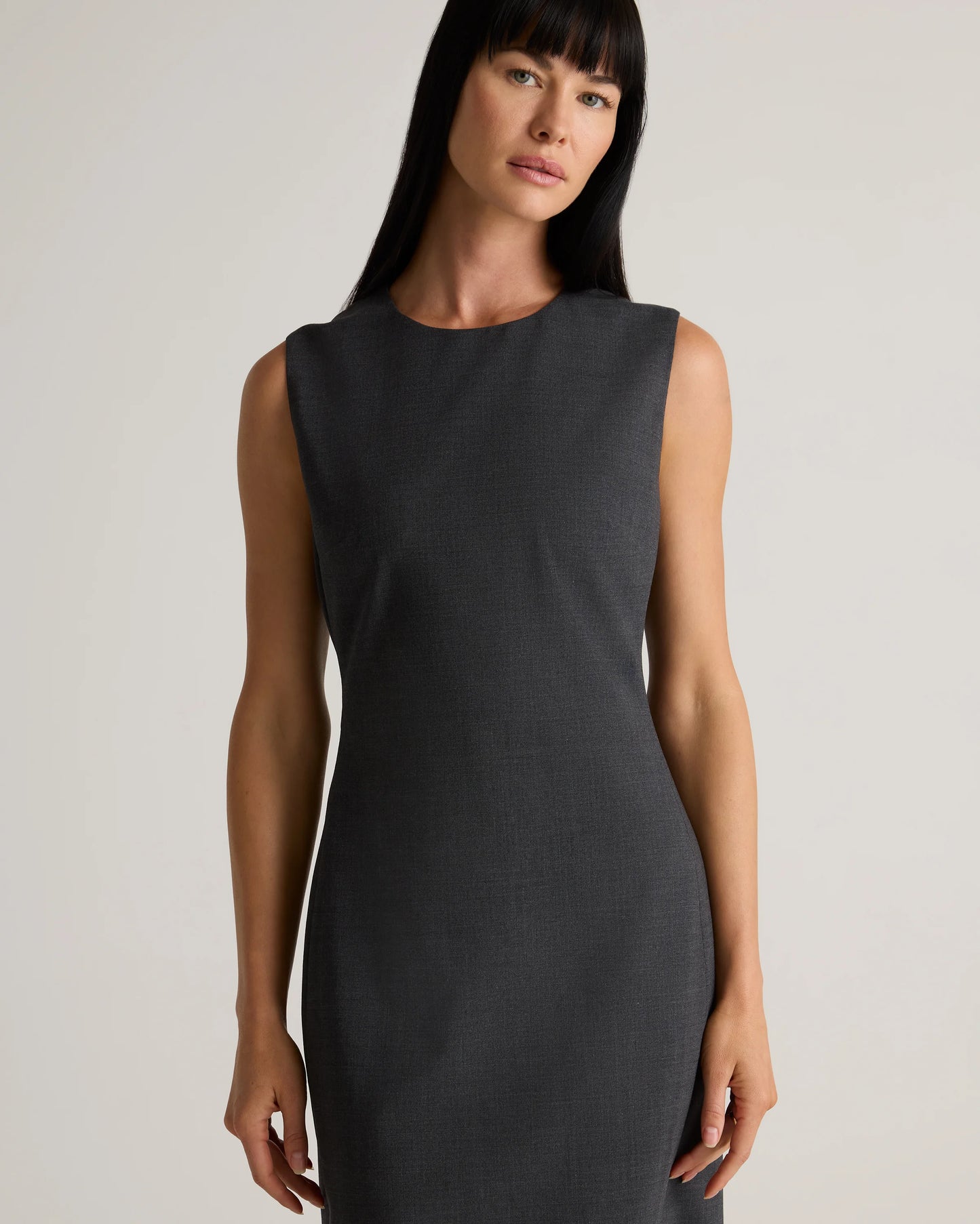 Italian Wool Sleeveless Dress - 0 / Grey Melange