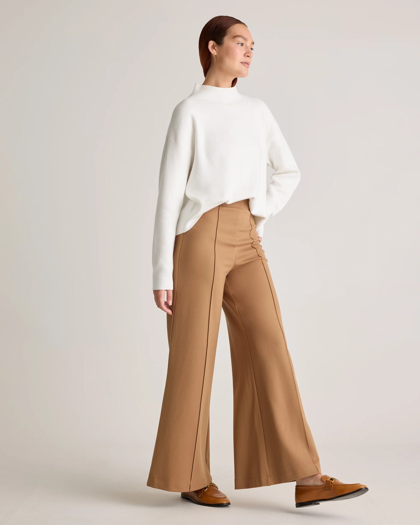 Ultra-Stretch Ponte Super Wide Leg Pants - XS / Black