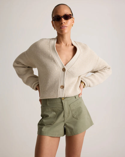 Stretch Cotton Chino Patch Pocket Shorts - 0 / Frost