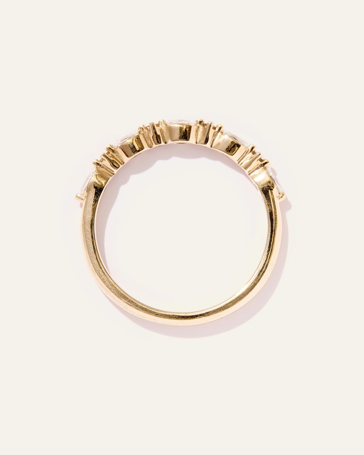 Diamond Alternating Marquise & Round Band - 4 / Yellow Gold