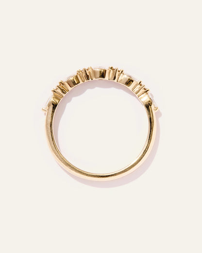 Diamond Alternating Marquise & Round Band - 4 / Yellow Gold