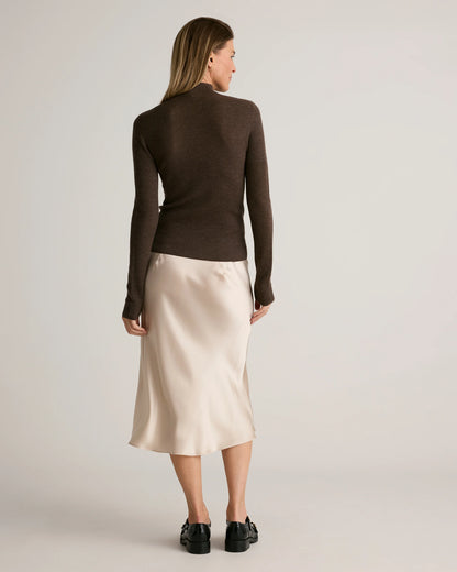 Featherweight Cashmere Ribbed Mockneck Sweater - XS / Deep Navy