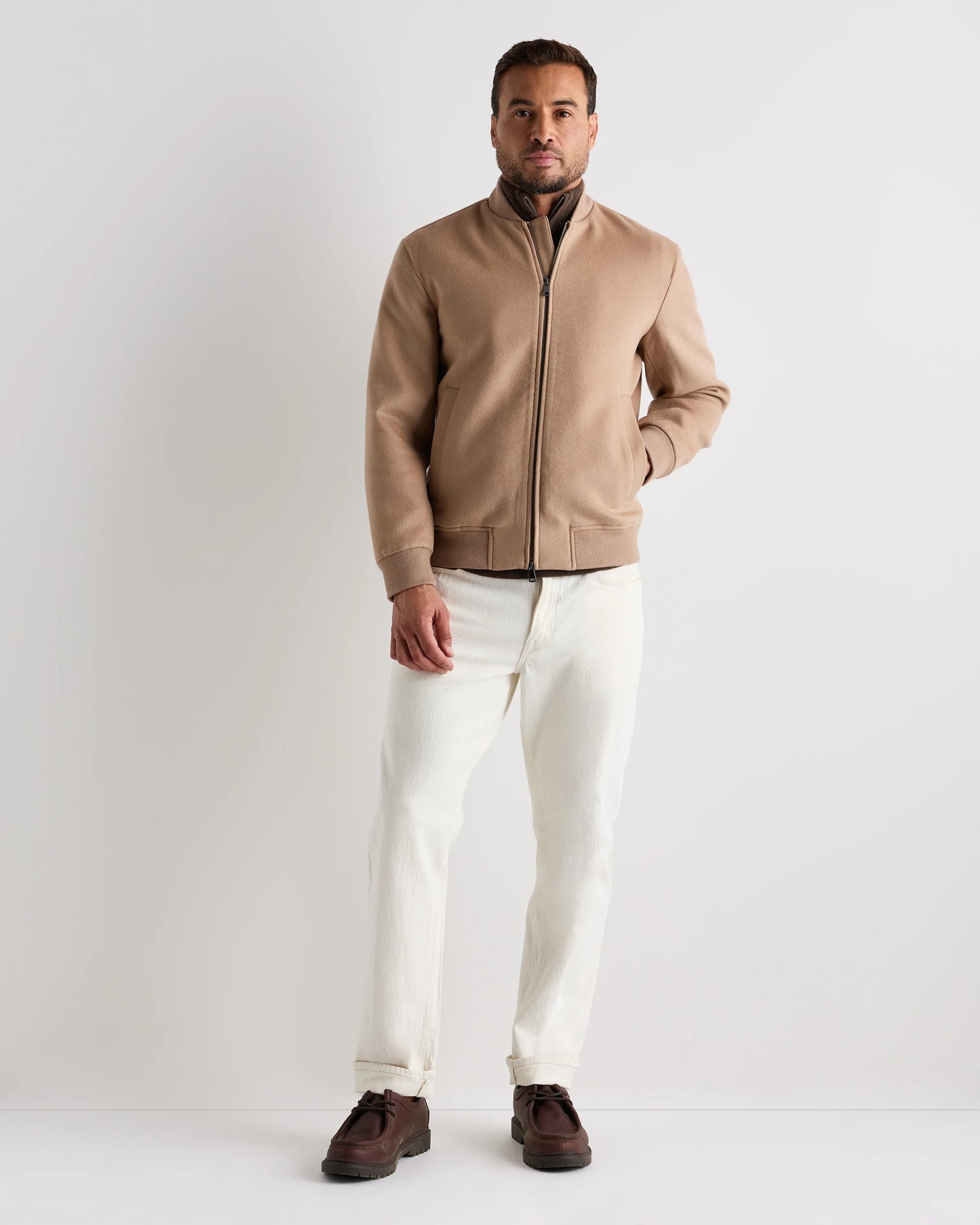 100% Mongolian Cashmere Bomber Jacket - S / Black