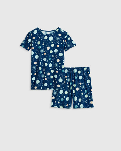 Bamboo Short Sleeve and Shorts Pajama Set - 6 / Lavender Hearts