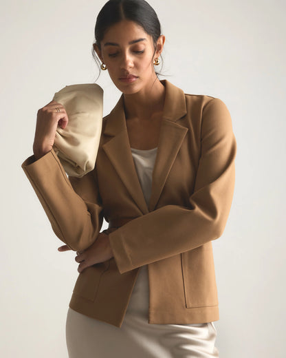 Ultra-Stretch Ponte Open Blazer - XS / Black