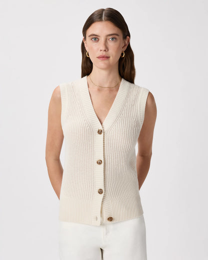 Mongolian Cashmere Fisherman Sweater Vest - XS / Oatmeal