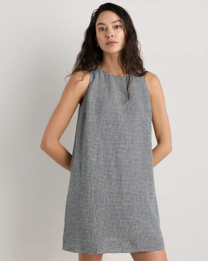 100% European Linen Tank Mini Dress - XS / Martini Olive