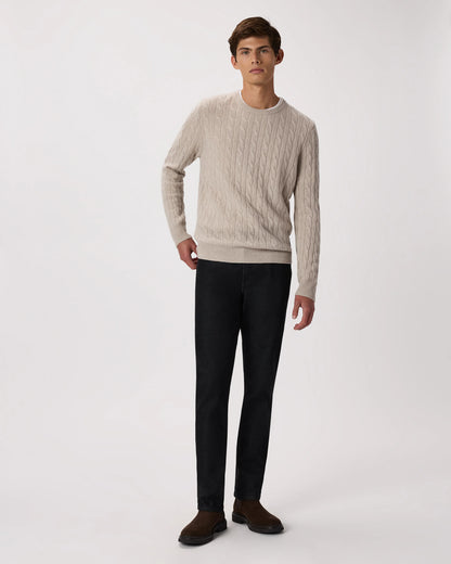 Mongolian Cashmere Classic Cable Crewneck Sweater - S / Teak