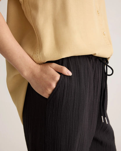 100% Organic Cotton Gauze Straight Leg Pants - XS / Spiced Orange