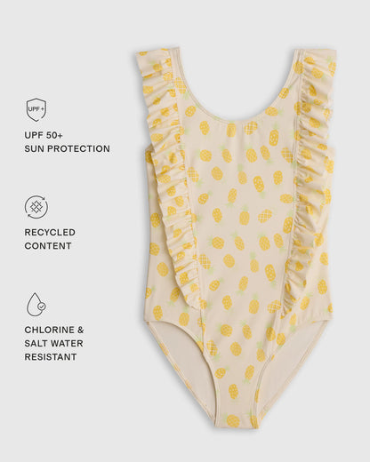 Ruffle One Piece Swimsuit - 0-3M / Pineapple
