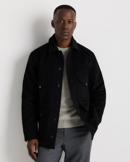 Wool Cashmere Field Jacket - S / Heather Grey