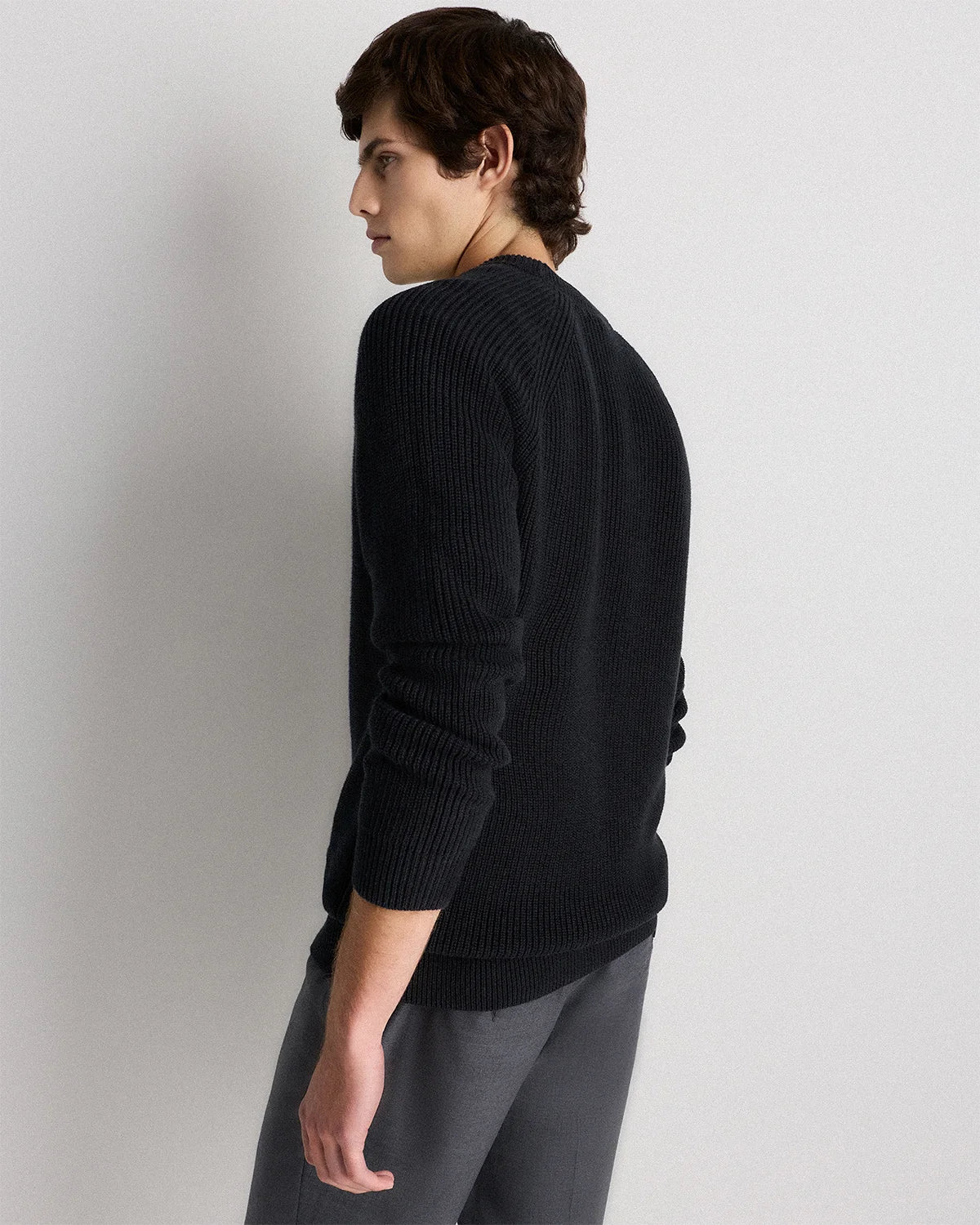 100% Organic Cotton Ribbed Crewneck Sweater - XS / Bahia Blue