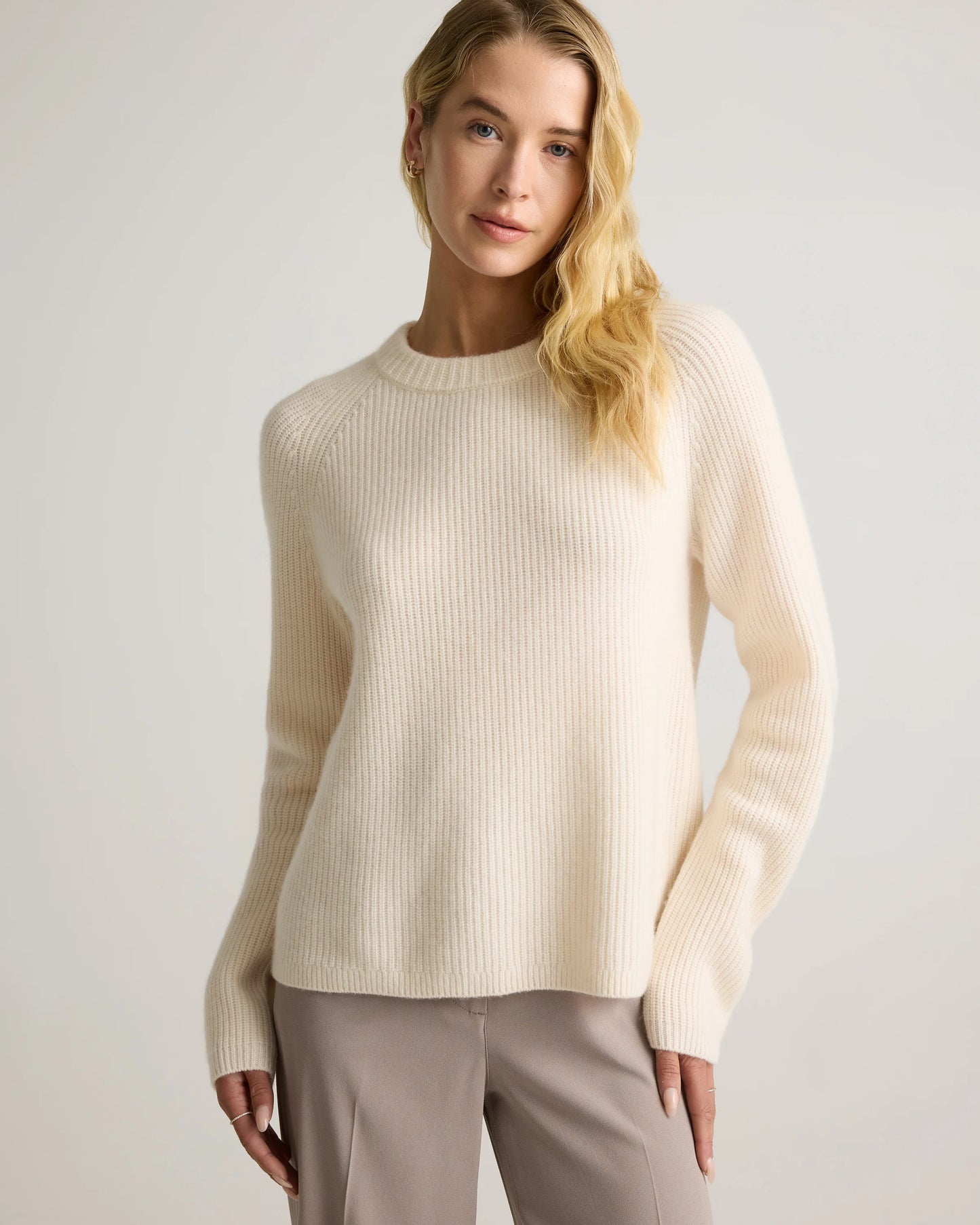 Mongolian Cashmere Fisherman Crewneck Sweater - XS / Teak