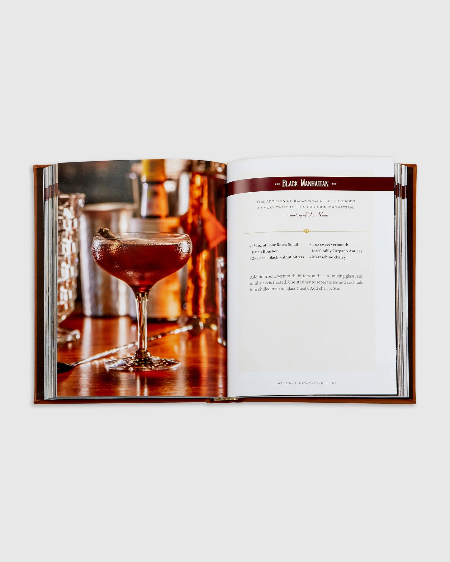 Whiskey Cocktails Leather Bound Book - One Size / No Color