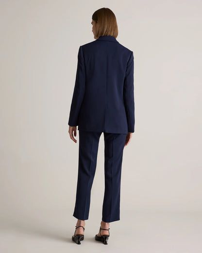 Stretch Crepe Relaxed Double-Breasted Blazer - XS / Sand