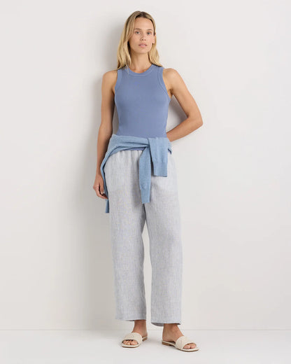 Organic Cotton Micro-Rib Cropped Cutaway Tank - XS / Heather Oatmeal