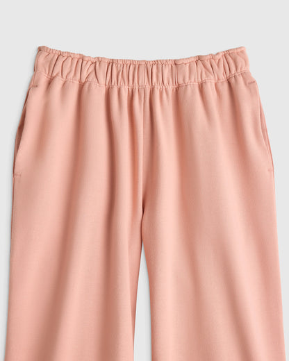 Girls Organic Cotton French Terry Wide Leg Pant - 6 / Pink Rose