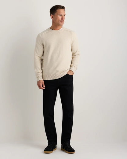 100% Organic Cotton Crewneck Sweater - S / Speckled Beige