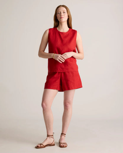 100% European Linen Tank - XS / Black