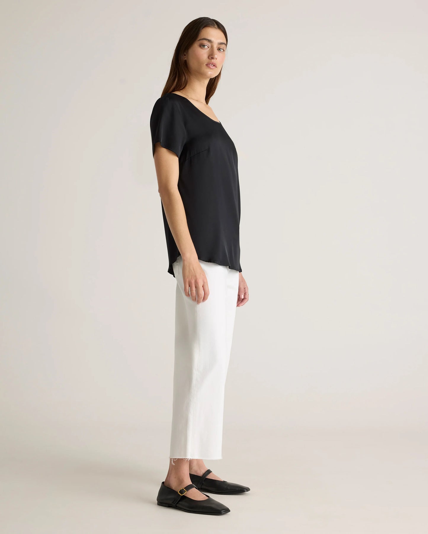Washable Stretch Silk Tee - XS / Deep Orchid Purple