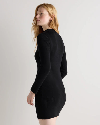 Cotton Cashmere Mock Neck Mini Dress - XS / Mocha Heather