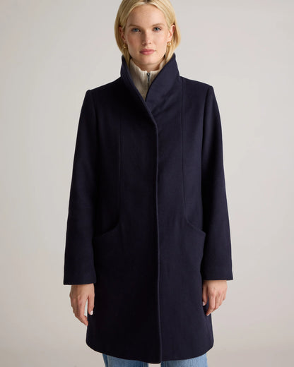 Italian Wool Cocoon Coat - XS / Black