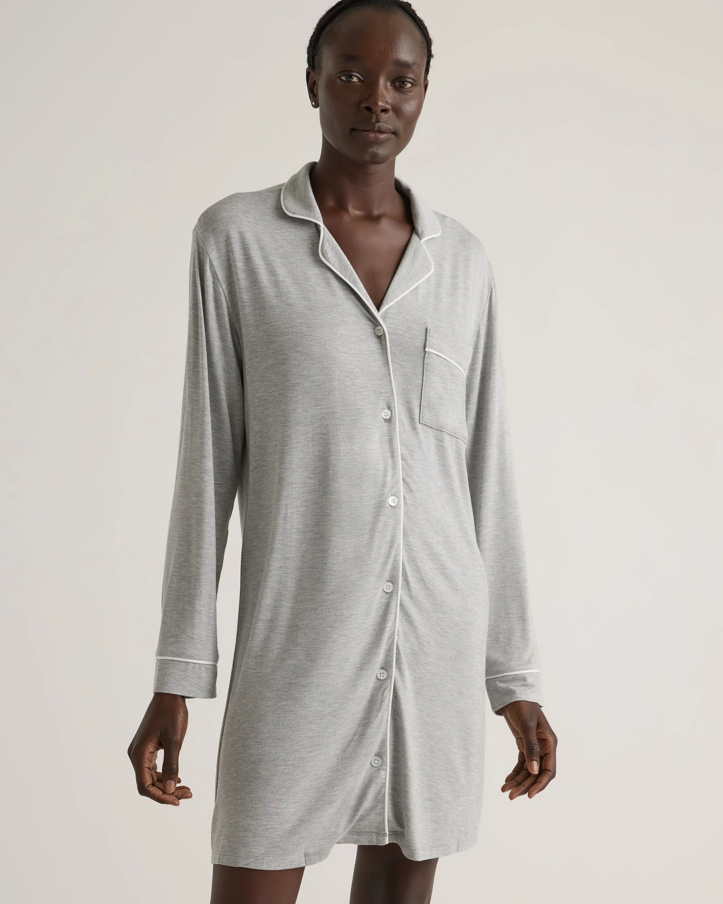 Bamboo Jersey Sleep Shirt - XS / Rhubarb