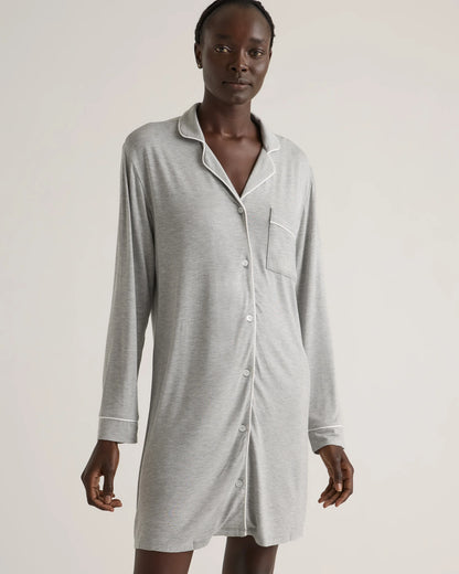Bamboo Jersey Sleep Shirt - XS / Rhubarb