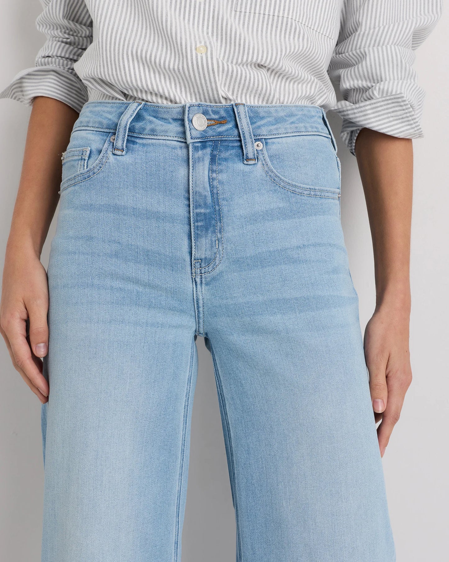 Bella Stretch Palazzo Jeans - 24 / Frosted Blue