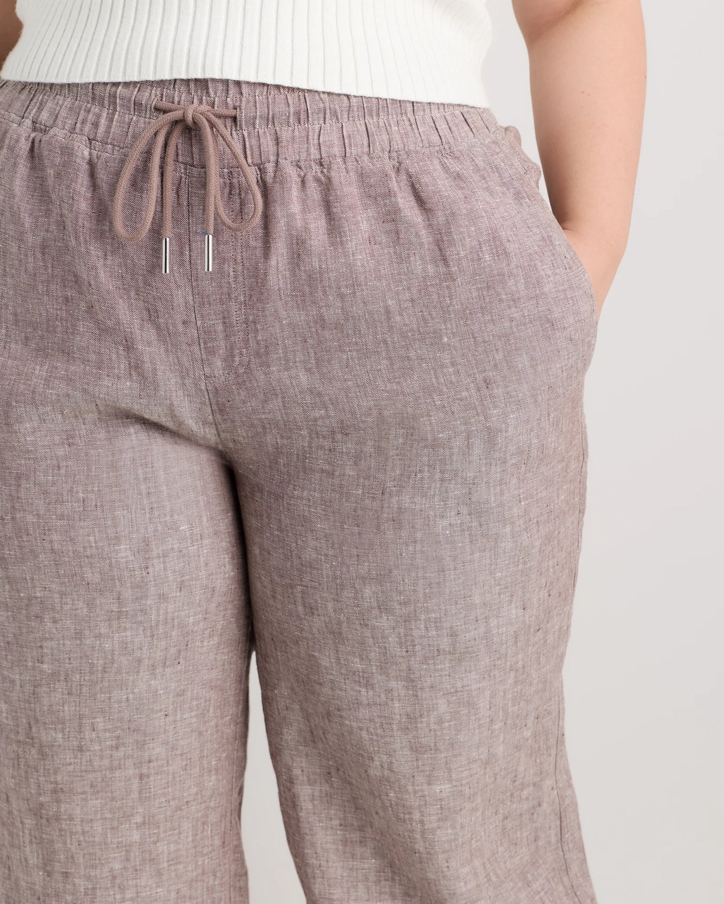 100% European Linen Wide Leg Pants - 1X / Black