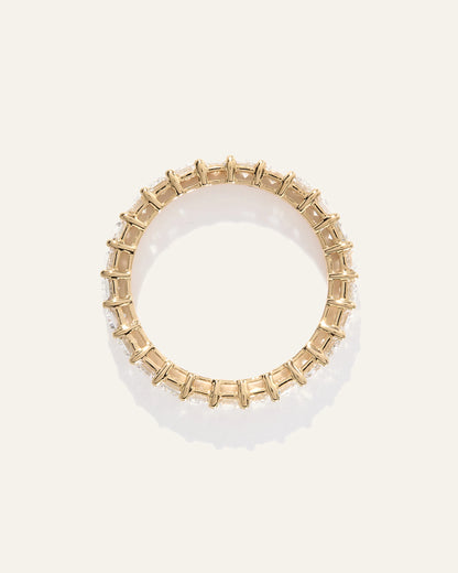 Lab Grown Diamond Emerald Eternity Band - 5 / Yellow Gold