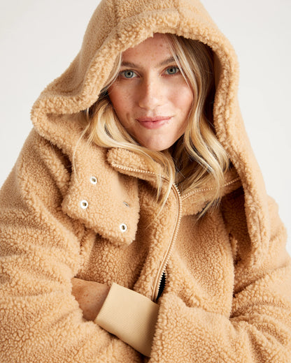 Hooded Sherpa Jacket - XS / Black