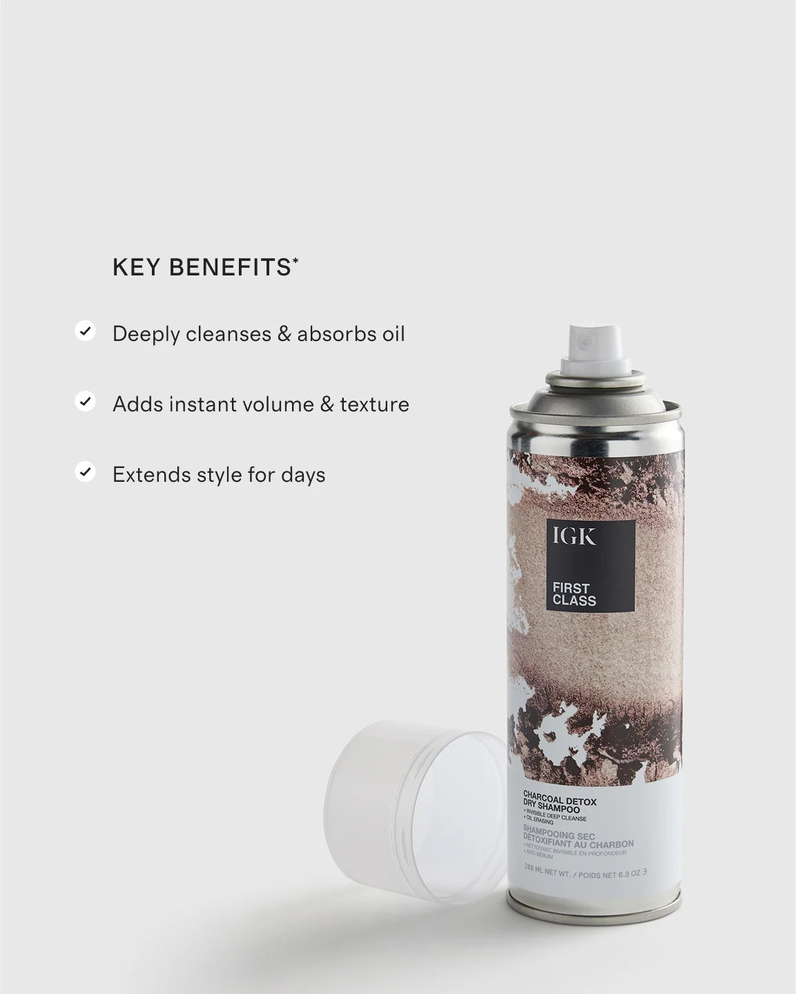 First Class Charcoal Detox Dry Shampoo 11 oz by IGK - One Size / No Color