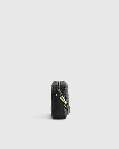 Italian Leather Handwoven Crossbody - One Size / Cognac