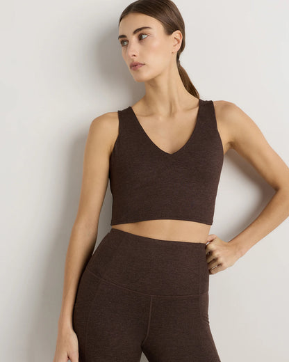 Ultra-Soft V-Neck Cropped Tank - XS / Heather Navy