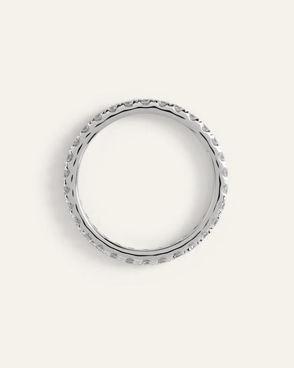 14K Gold Lab Grown Diamond Pave Eternity Band - 1ctw - 4 / Yellow Gold