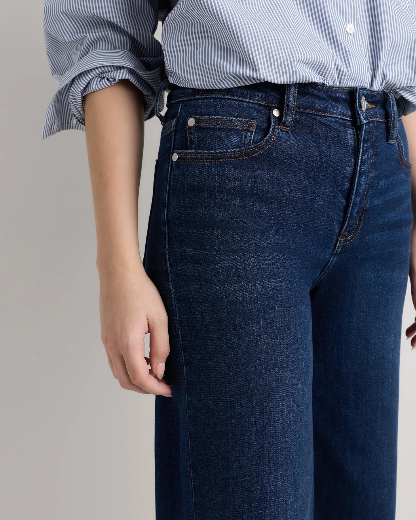 Bella Stretch Palazzo Jeans - 24 / Frosted Blue