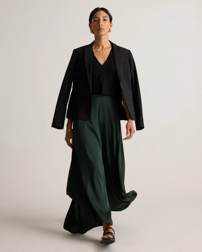 Washable Stretch Silk Palazzo Pants - XS / Black