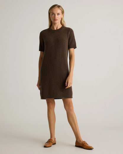 Mongolian Cashmere Short Sleeve Mini Dress - XS / Faded Denim