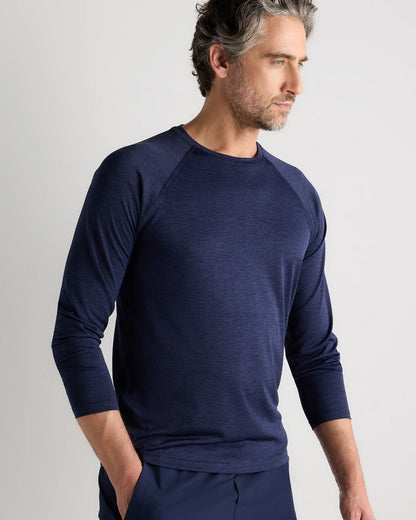 Mesh Performance Training Long Sleeve Tee - S / Heather Navy